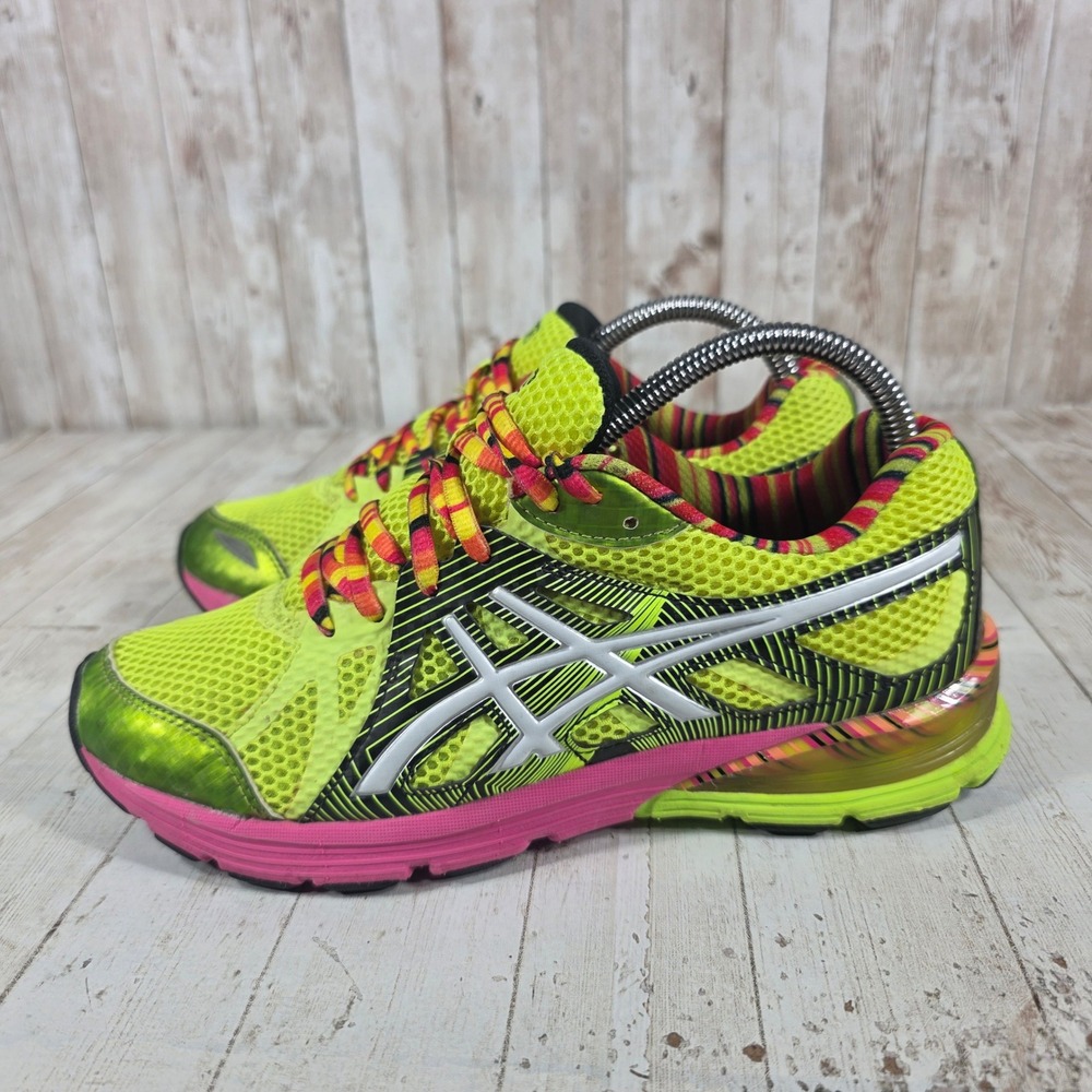 ASICS Gel Noosa Tri 9 Neon Yellow Pink Green Running Shoes T480N Womens 8.5 - Picture 4 of 8